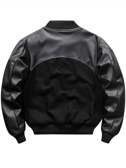 Retro Embroidered Varsity Baseball Jacket – Thick Vintage Style Coat for Men