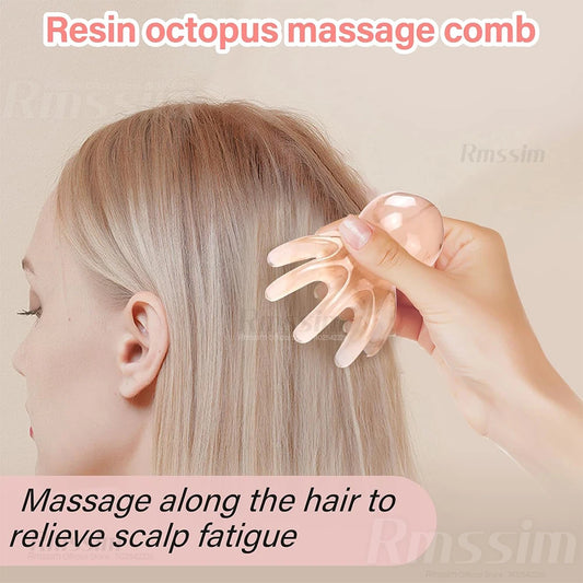 Resin Octopus Massage Comb Scalp Acupuncture GuaSha SPA Meridian Fatigue Relief