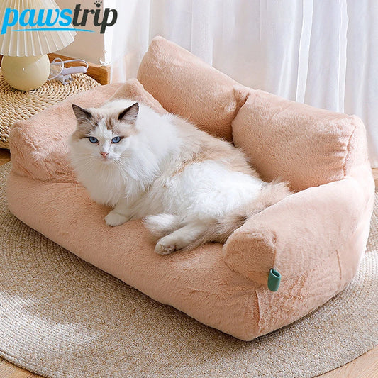 Cama de luxo para gatos, sofá, ninho de gato quente para o inverno, cama para animais de estimação para cães pequenos e médios, cama de peluche confortável para cachorros, artigos para animais de estimação