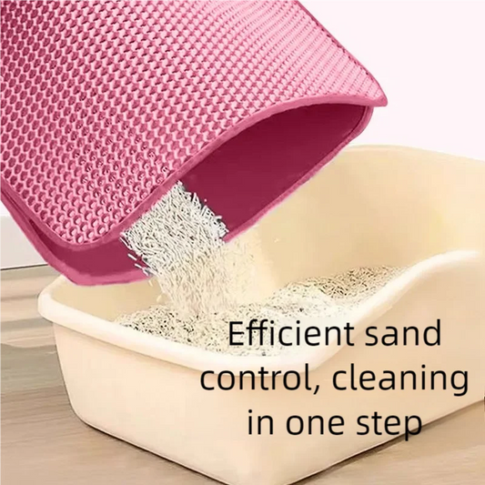 Cat Litter Mat Non Slip Big Pet Litter Box Filter Mat Double Layer Wear Resistant Waterproof Cat Litter Mat Pet Clean Supplies