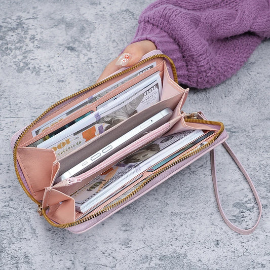 2024 Ladies Long Joker Zipper Clutch Bag – Embroidered Fashion Wallet & Mobile Purse