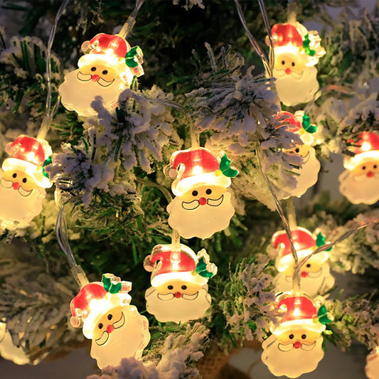1.5M/3M Christmas LED Lights String,Santa Claus Snowman Hanging Lamp Fairy Light Garland,Christmas Home Decoration 2025