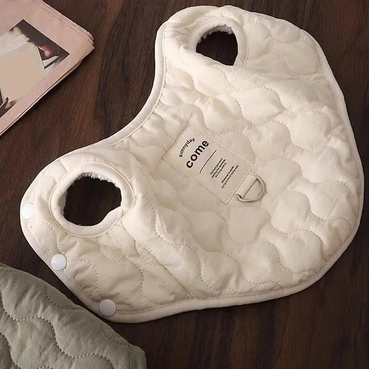 Casaco de inverno para animais de estimação, roupa para o tempo frio, roupa quente para cães com orifício para arnês incorporado, roupa para animais de estimação, colete de neve aconchegante