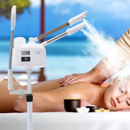 3-in-1 Facial Steamer with Hot & Cold Nozzle, LED Magnifying Lamp SPA Beauty Salon