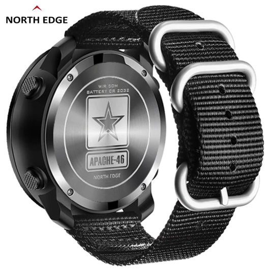 NORTH EDGE APACHE-46 Men Digital Sports Watch Compass Altimeter Barometer WR50M