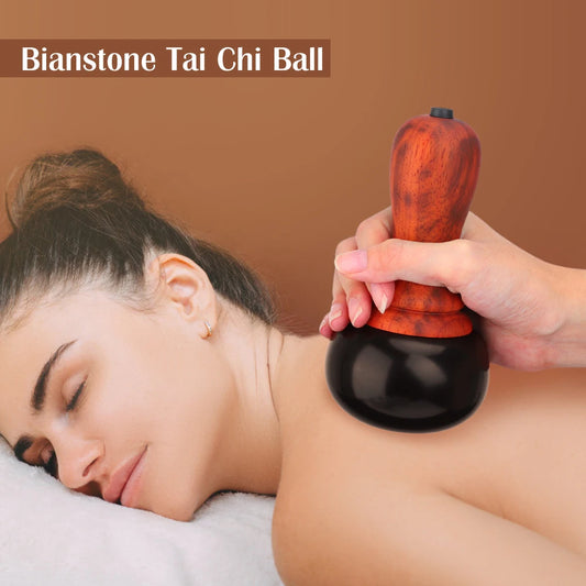 Hot Stone Vibration Massager Guasha Bianstone Spa Tool Muscle Relaxation Therapy