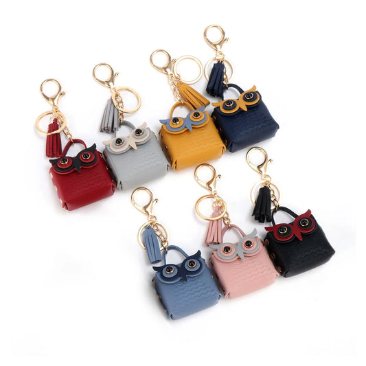 Mini Owl Coin Purse Keychain Bag – Small Pouch Backpack Decoration for Women Girls