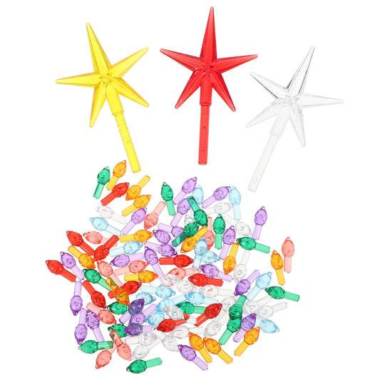 103Pcs Ceramic Tree Replacement Lights Multicolored Large Twist Bulbs Plastic Accessories DIY Christmas Decoration