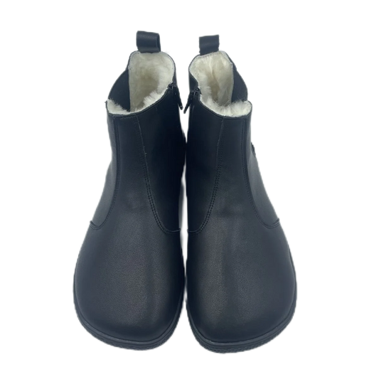 Tipsietoes Top Brand Chelsea Barefoot Genuine Leather Winter Boots With Warm Real Natural Fur Linning And Insole For Women
