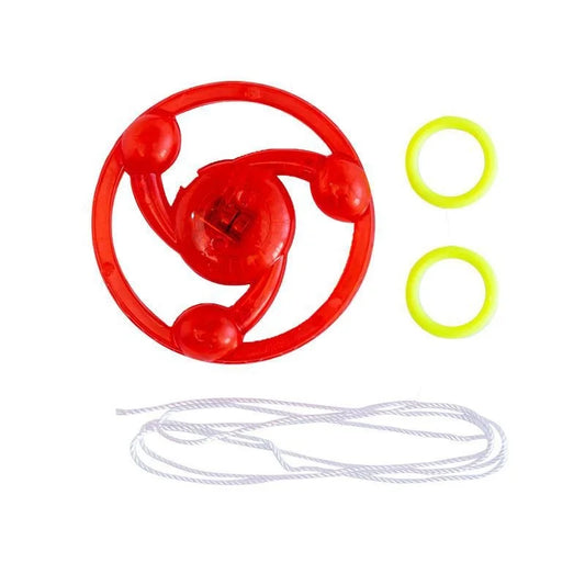 5pcs Kids Creative Bracing Wire Luminous Toy Flywheel Flash Spinning Top Light-emitting Gyro Fitness Shining Pull Line Flywheel