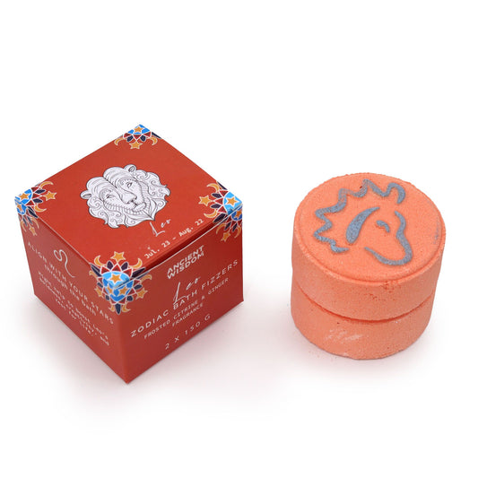 Set of Zodiac Bath Fizzers with Horoscope - Leo