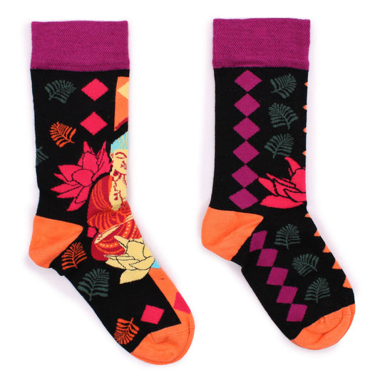 Hop Hare Bamboo Socks (41-46) - Pink Buddha & Lotus