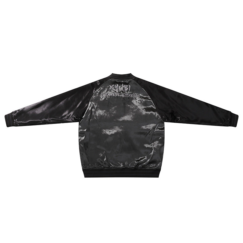 Mens Loose Fit Polyester Embroidered Chinese Style Jacket