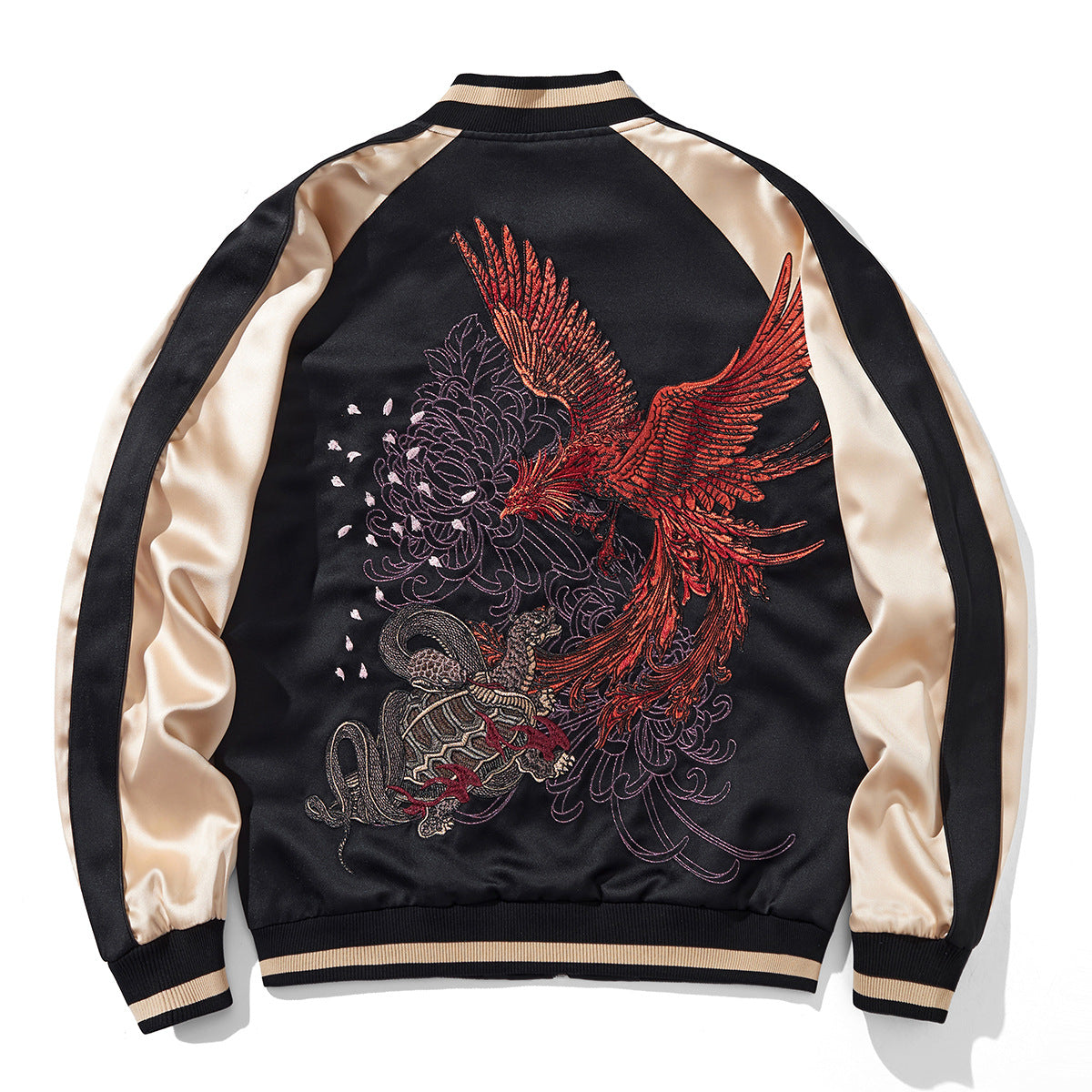 Mens Loose Fit Polyester Embroidered Chinese Style Jacket