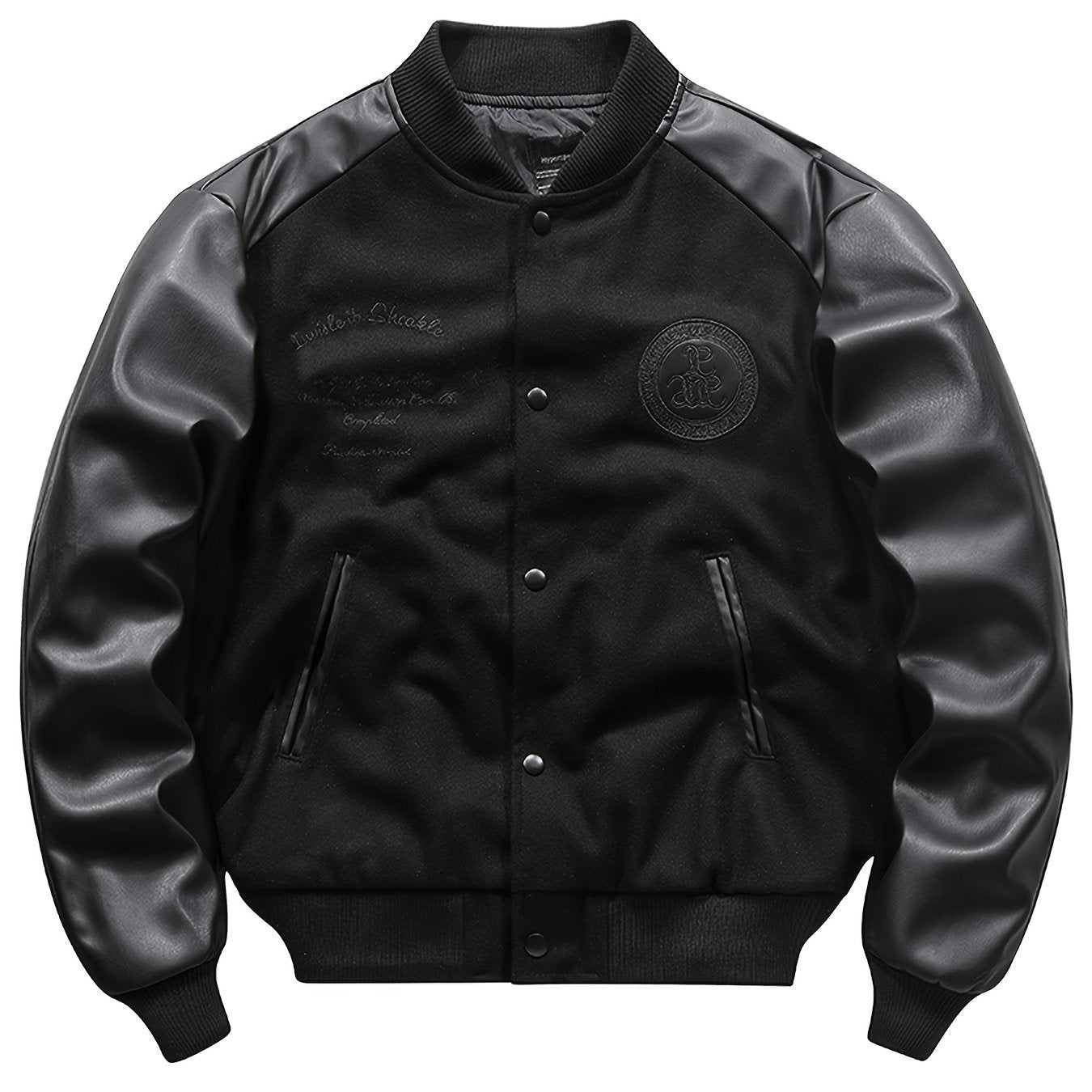 Retro Embroidered Varsity Baseball Jacket – Thick Vintage Style Coat for Men