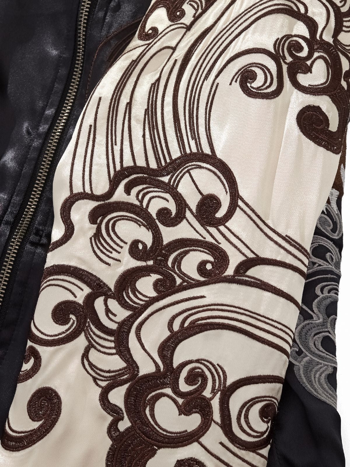 Mens Loose Fit Polyester Embroidered Chinese Style Jacket