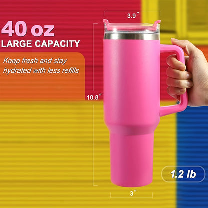 1pc Vacuum-Insulated Stainless Steel Tumbler with Straw - Thermocooler Technology & Handle - Perfect for Hot/Cold Beverages - Durable Double-Wall Insulated Water Cup for All-Day Temperature Retention