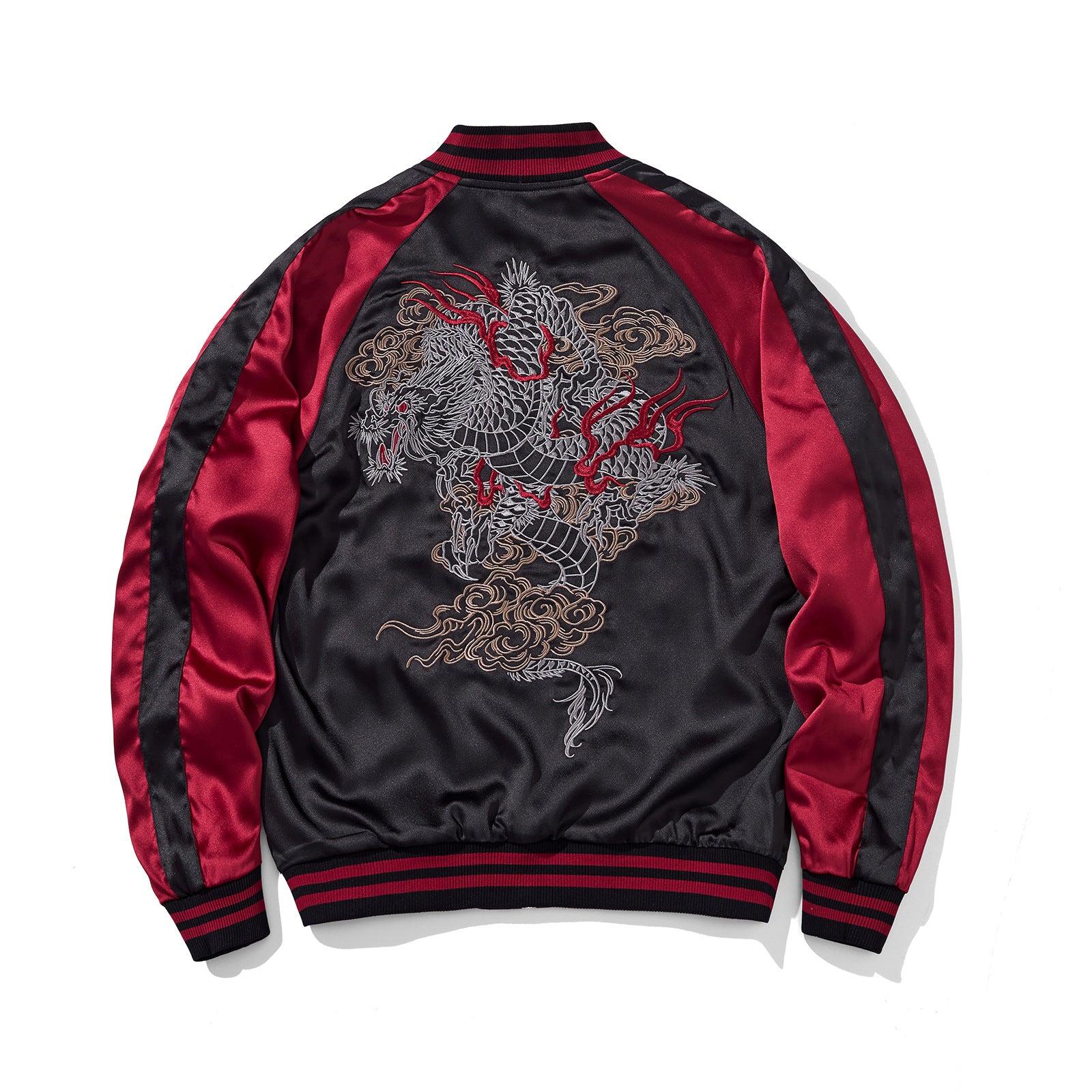 Mens Loose Fit Polyester Embroidered Chinese Style Jacket