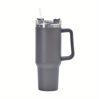 1pc Vacuum-Insulated Stainless Steel Tumbler with Straw - Thermocooler Technology & Handle - Perfect for Hot/Cold Beverages - Durable Double-Wall Insulated Water Cup for All-Day Temperature Retention