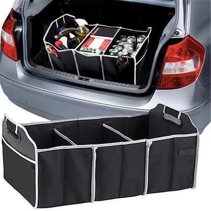 Foldable Car Trunk Organizer – Collapsible Black Storage Box for Vehicles