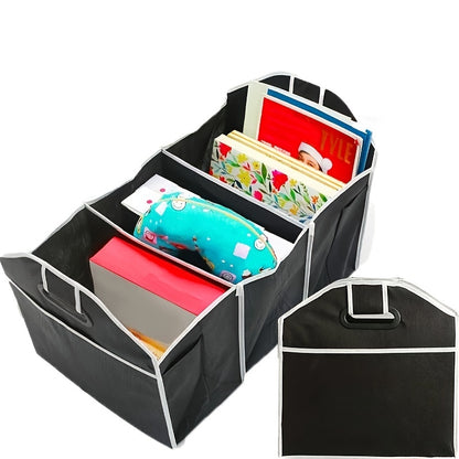Foldable Car Trunk Organizer – Collapsible Black Storage Box for Vehicles