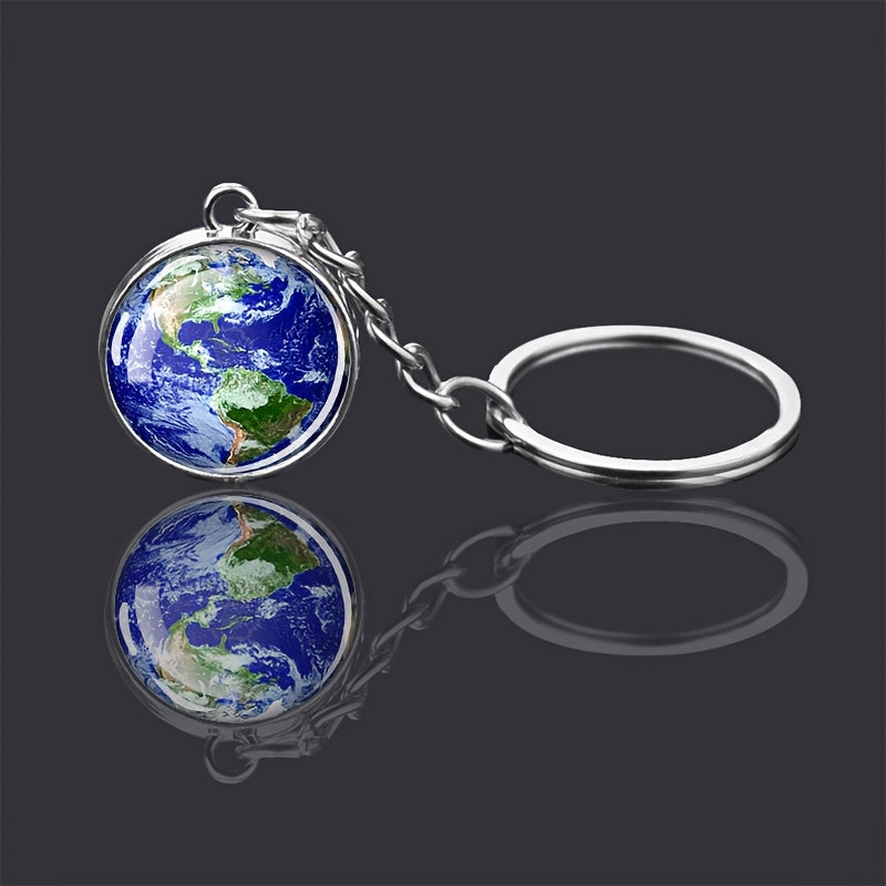 Celestial Solar System Keychain – 8 Planet Designs with Moon Phase Charm
