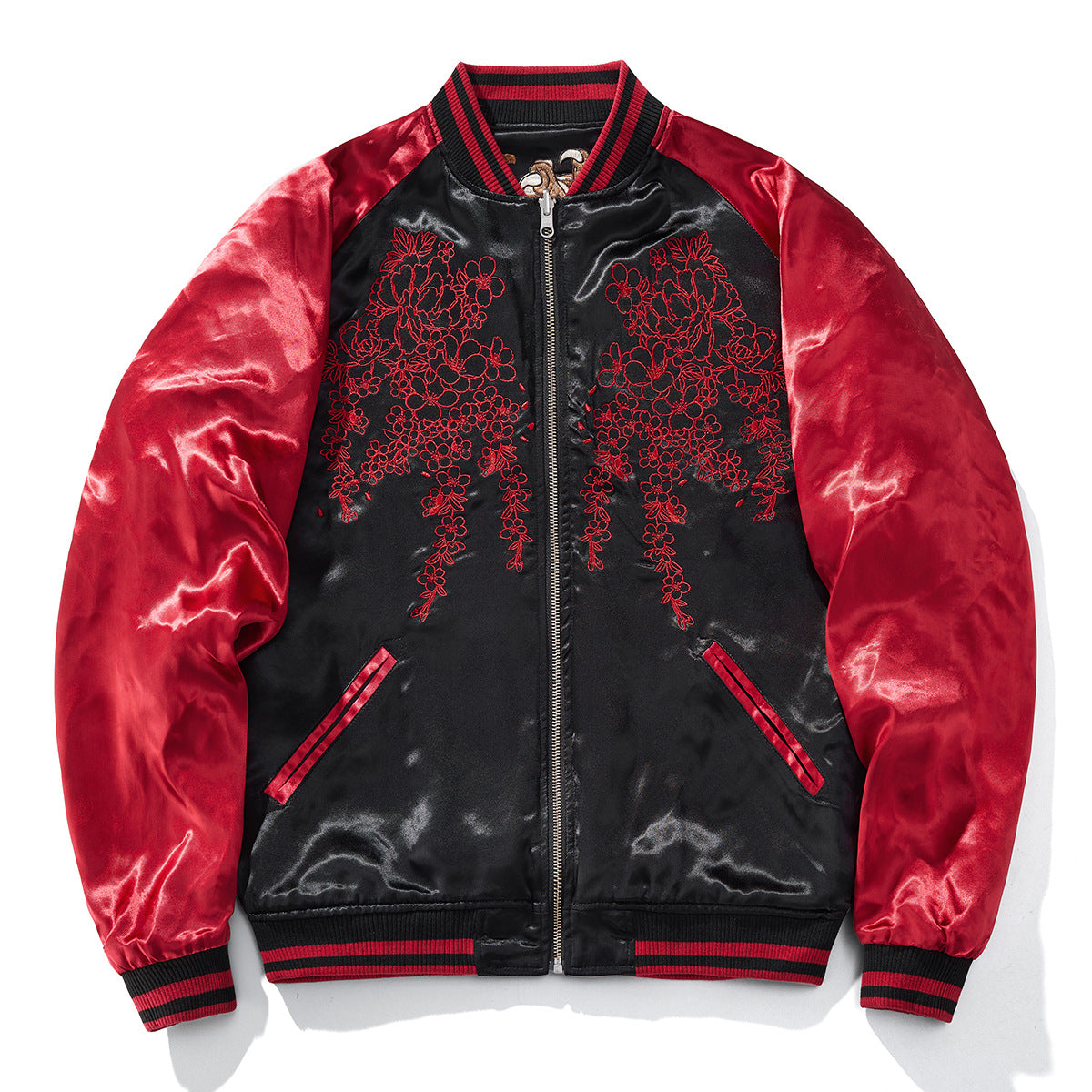 Mens Loose Fit Polyester Embroidered Chinese Style Jacket