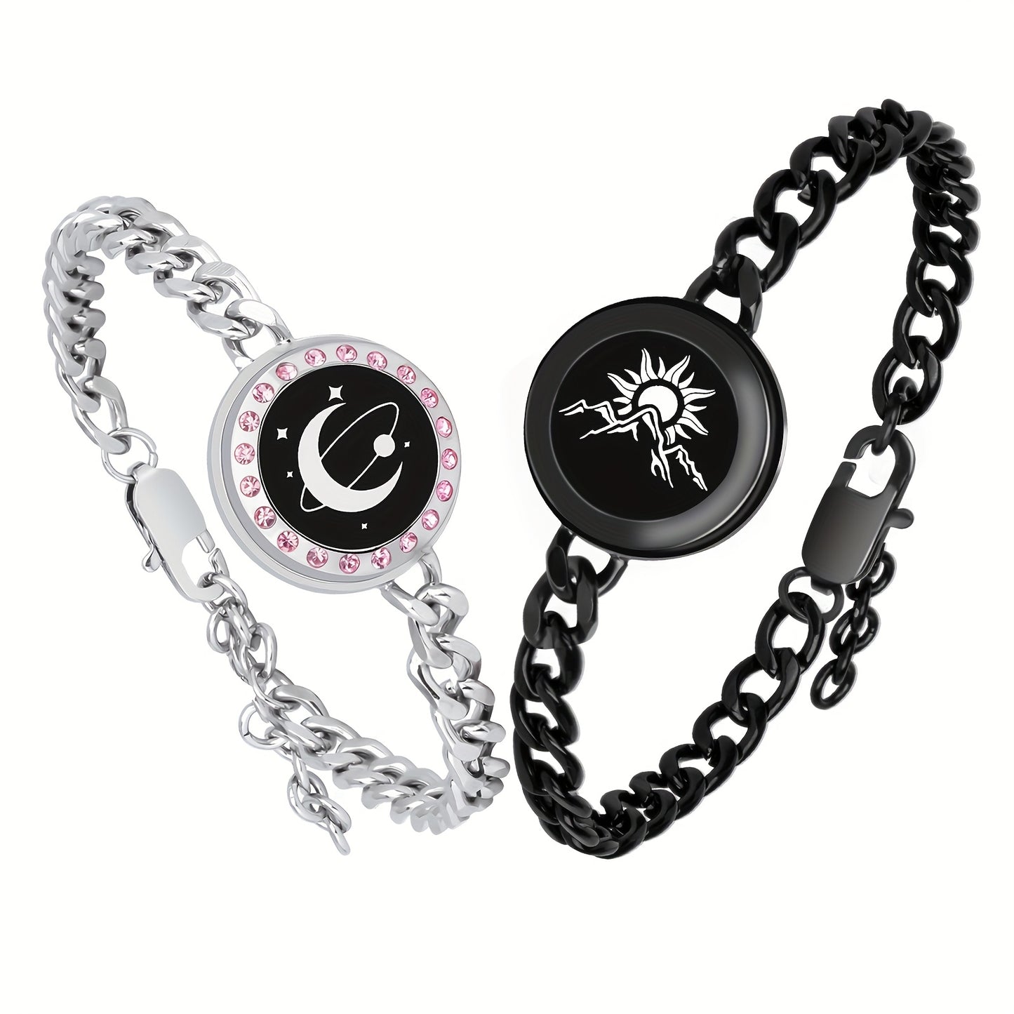 Long Distance Touch Bracelets – Vibration & Light-Up Smart Matching Set for Couples