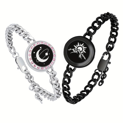 Long Distance Touch Bracelets – Vibration & Light-Up Smart Matching Set for Couples