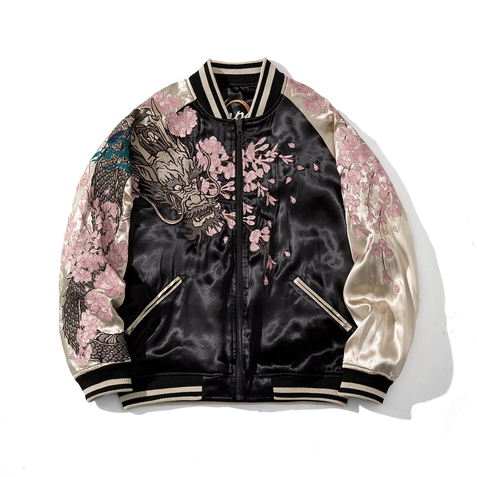 Mens Loose Fit Polyester Embroidered Chinese Style Jacket