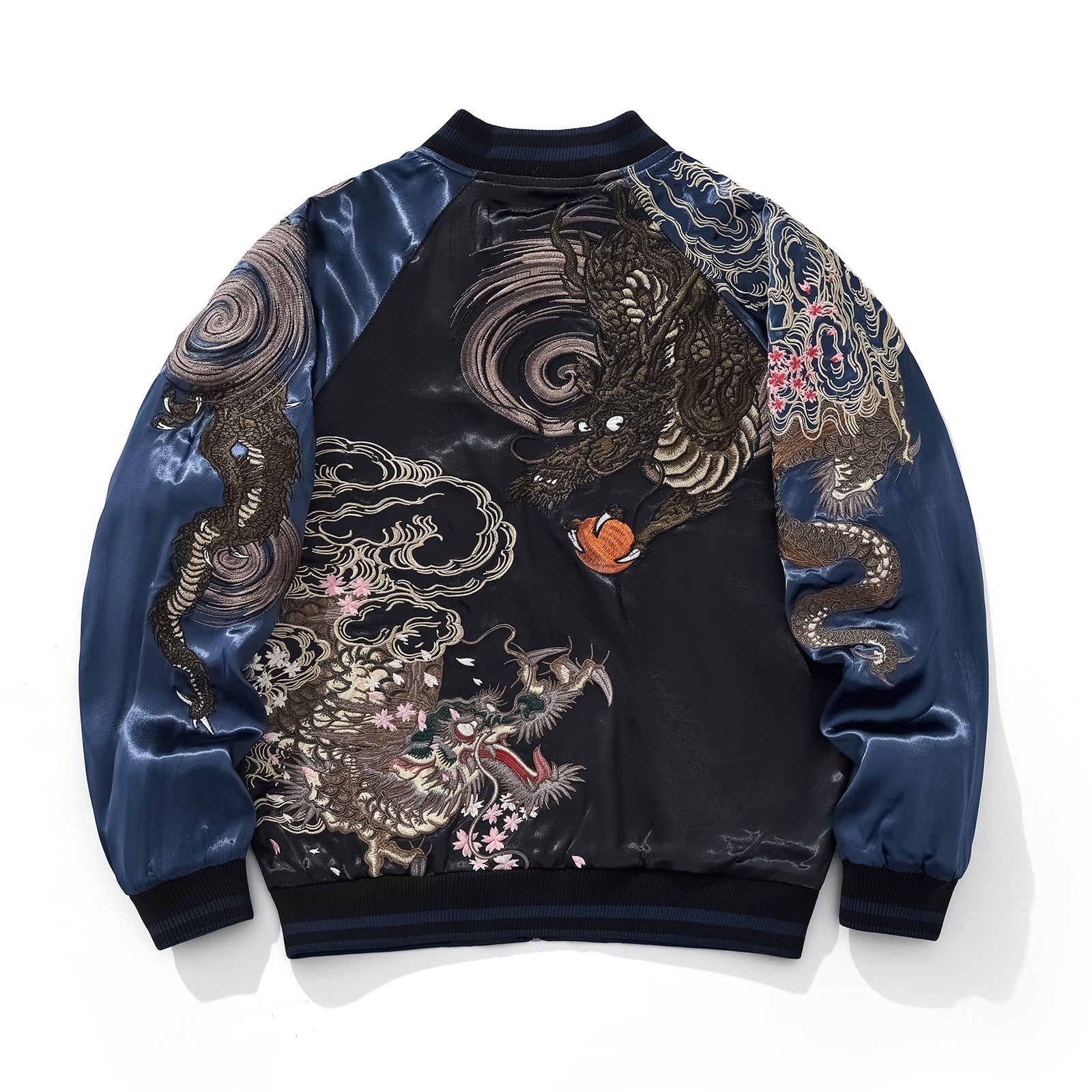 Mens Loose Fit Polyester Embroidered Chinese Style Jacket