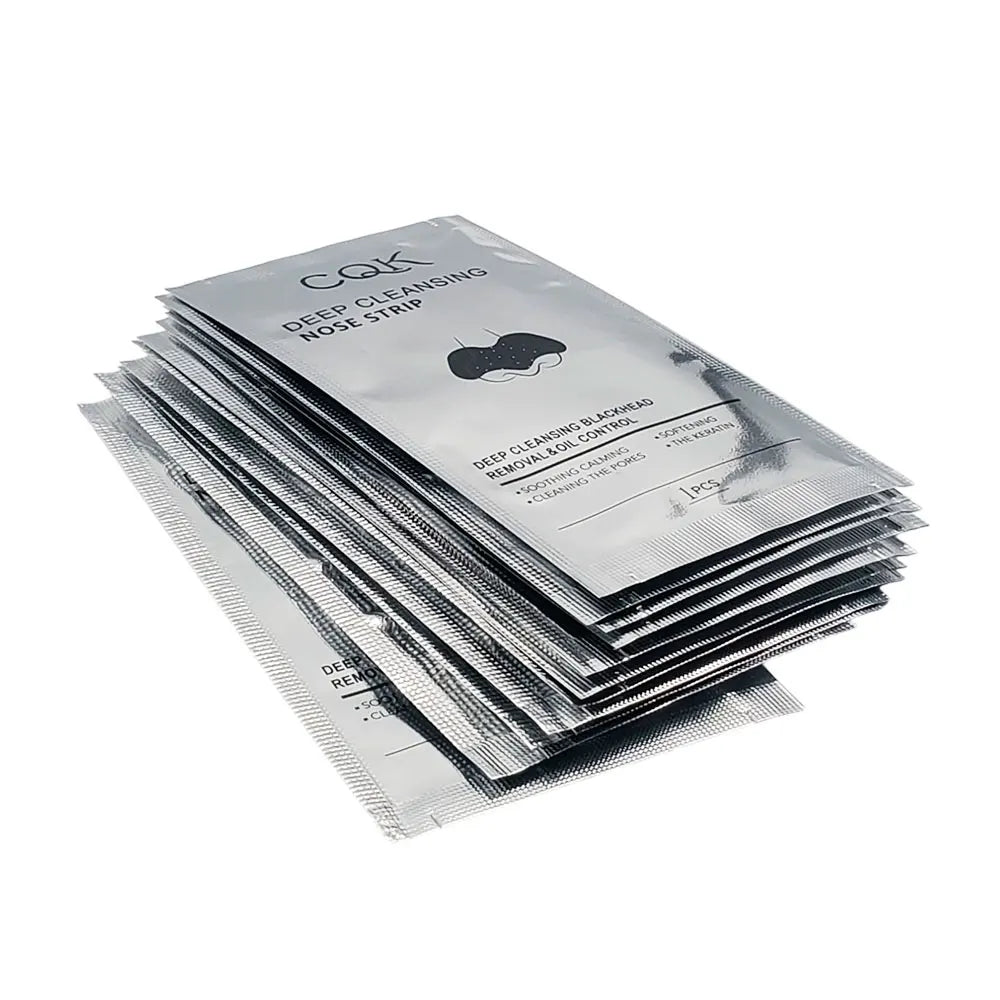 GDL Pack of 10 CQK Nose Strips with Bamboo Extract and Activated Charcoal – Blackhead Removal & Pore Cleansing