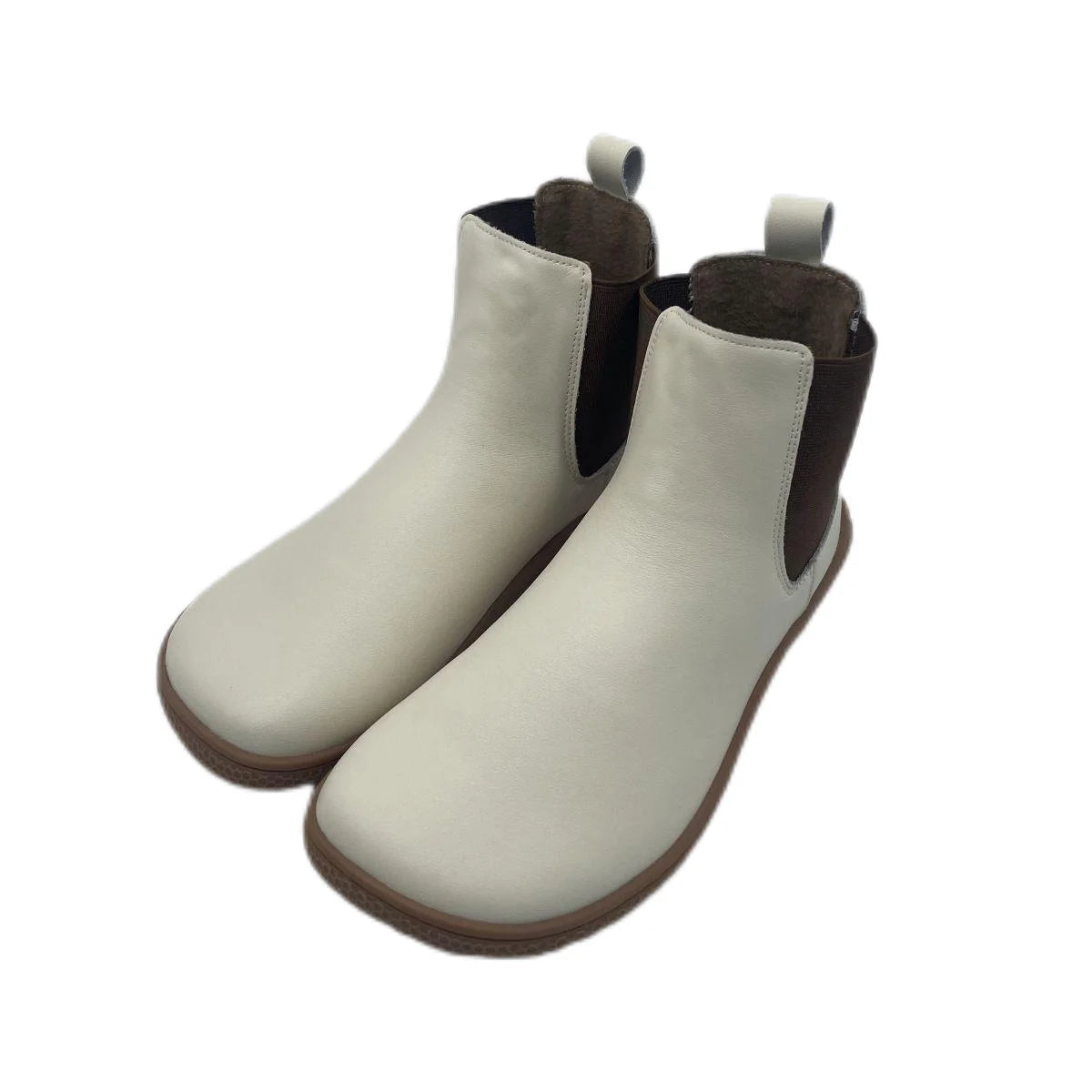 Tipsietoes Chelsea Barefoot Autumn Genuine Cow Leather Boots With Wool Linning Inside For Women Wider Toes Box Light Weight