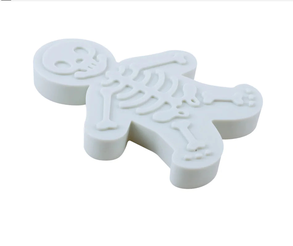 Conjunto de moldes de silicone para cozer em forma de boneco de gengibre – molde antiaderente com 6 cavidades para bolachas, bolos e chocolates