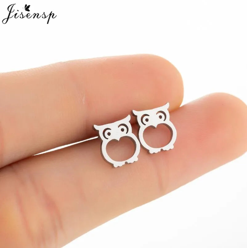 Multiple Mini Stainless Steel Bird Jewelry Earrings 2024 Trend For Women Girls Cute Crane Parrot Bee Hummingbird Studs oorbellen