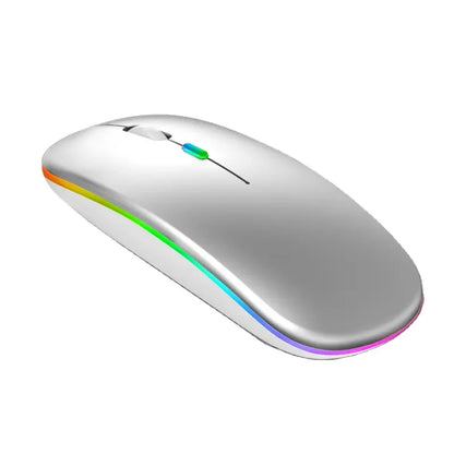 Ultra Slim RGB Lighting Wireless Mouse Dual Mode BT Rechargeable for Gaming on Desktop Laptop Tablet-No MOQ