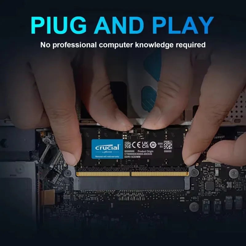 DDR5 8GB 16GB 32GB 48GB 4800MHZ 5200MHZ 5600MHZ PC5-38400 44800 SODIMM 262PIN 1.1V Non-ECC Memory for Laptop