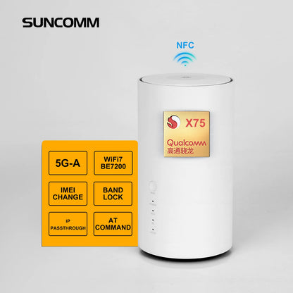 Hot Selling SDX75 5G CPE WiFi 7 Dual-band BE7200 Home Mesh CAT20 Support NFC VoLTE VoIP VPN Cell Lock TTL Network Lock 5G Router