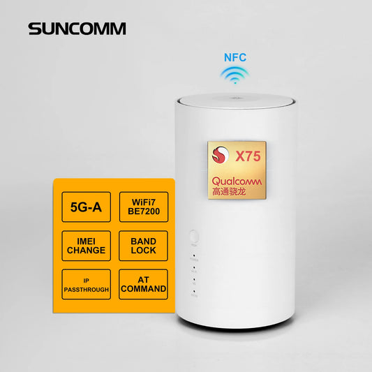Hot Selling SDX75 5G CPE WiFi 7 Dual-band BE7200 Home Mesh CAT20 Support NFC VoLTE VoIP VPN Cell Lock TTL Network Lock 5G Router