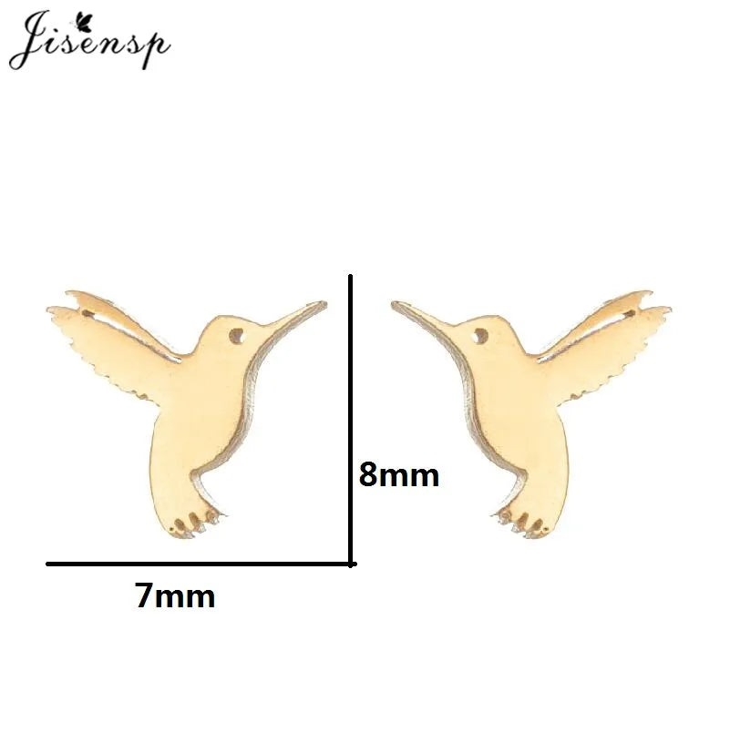 Multiple Mini Stainless Steel Bird Jewelry Earrings 2024 Trend For Women Girls Cute Crane Parrot Bee Hummingbird Studs oorbellen