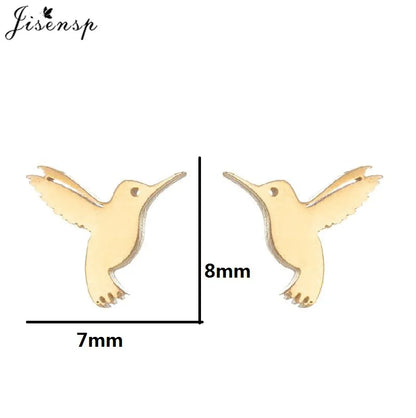 Multiple Mini Stainless Steel Bird Jewelry Earrings 2024 Trend For Women Girls Cute Crane Parrot Bee Hummingbird Studs oorbellen