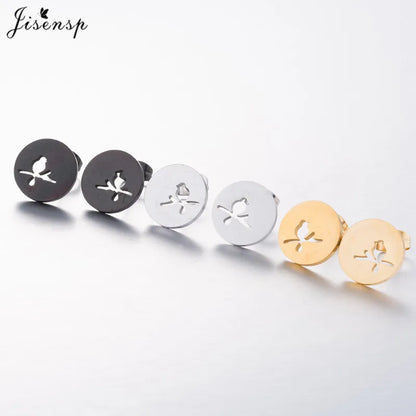 Multiple Mini Stainless Steel Bird Jewelry Earrings 2024 Trend For Women Girls Cute Crane Parrot Bee Hummingbird Studs oorbellen