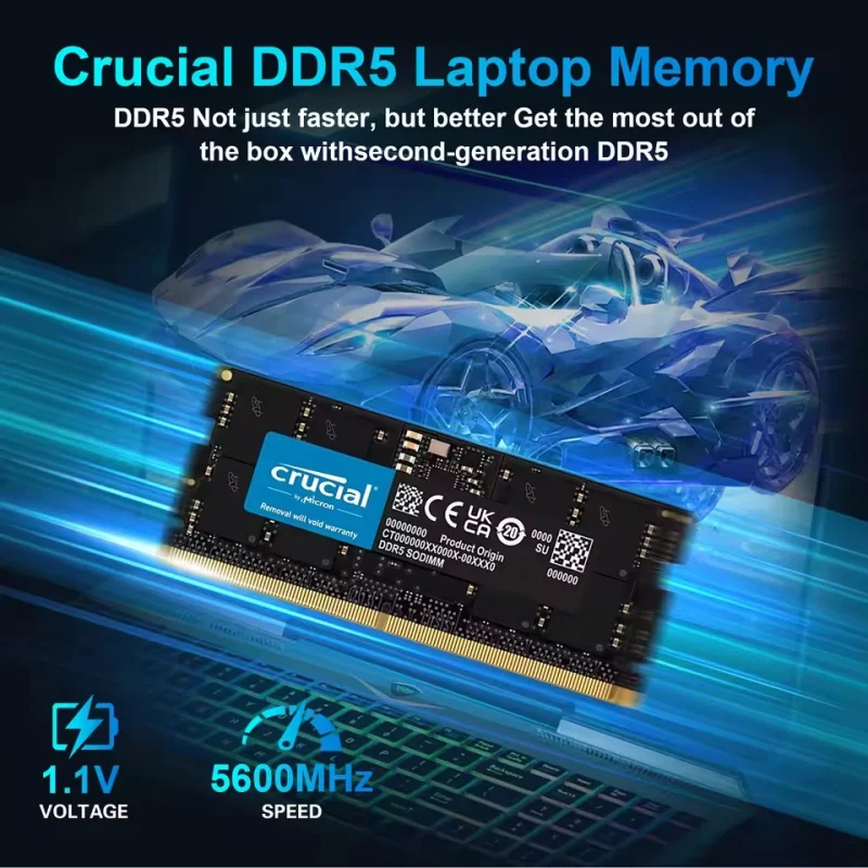 DDR5 8GB 16GB 32GB 48GB 4800MHZ 5200MHZ 5600MHZ PC5-38400 44800 SODIMM 262PIN 1.1V Non-ECC Memory for Laptop