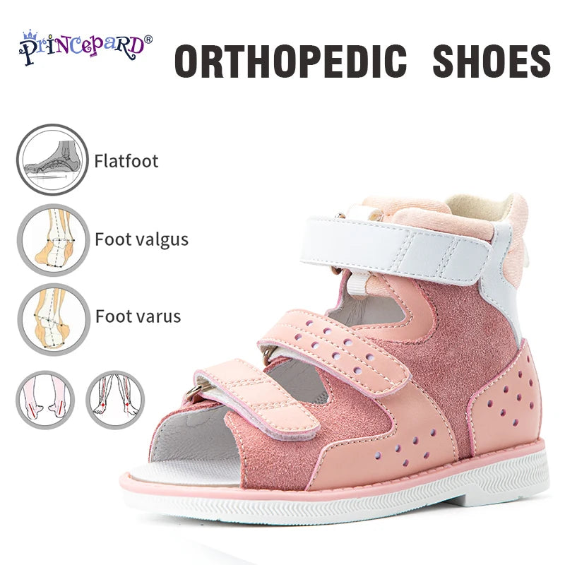 Princepard 2022 Children Orthopedic Shoes for Flat Feet Summer Kids Footwear Closed Toe Boys Girls Sandals with Ankle Support