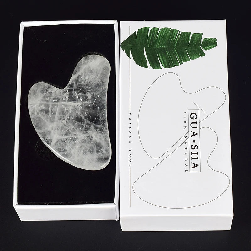 Jade Guasha Tool – Natural Stone Crystal Face & Body Massager for SPA & Healing