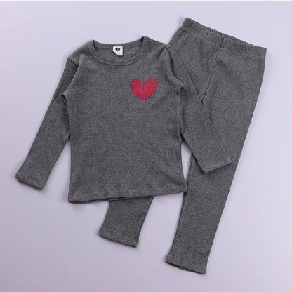 Children girls clothes boys children ribbed girl's fashion top and legging set with full sleeves kids soft autumn winter clothes