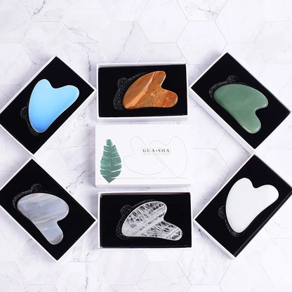 Jade Guasha Tool – Natural Stone Crystal Face & Body Massager for SPA & Healing