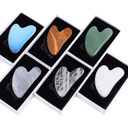 Jade Guasha Tool – Natural Stone Crystal Face & Body Massager for SPA & Healing