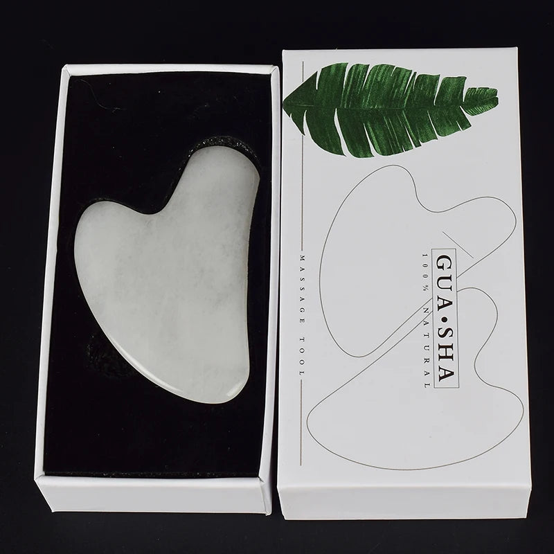 Jade Guasha Tool – Natural Stone Crystal Face & Body Massager for SPA & Healing