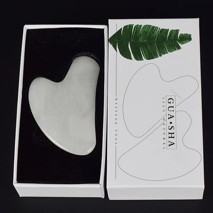 Jade Guasha Tool – Natural Stone Crystal Face & Body Massager for SPA & Healing